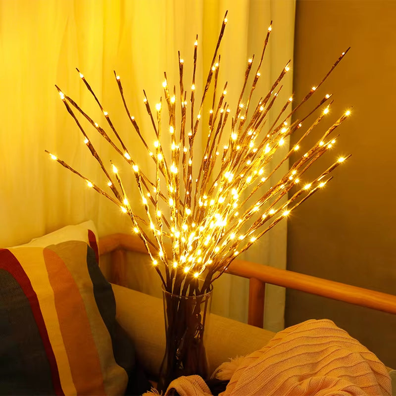 The Light Garden Floral LED Willow Branch Lamp Battery-Operated 20 Bulbs for Home Christmas Party Garden Decoration