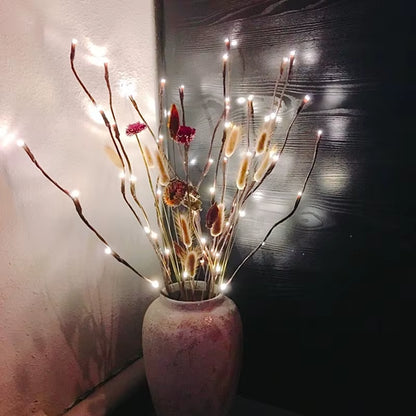 The Light Garden Floral LED Willow Branch Lamp Battery-Operated 20 Bulbs for Home Christmas Party Garden Decoration